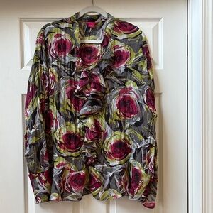 Sunny Leigh Multicolor Floral Ruffle Blouse